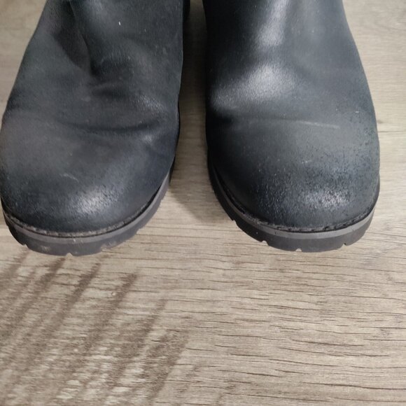 North Face Ballard Womens Pull On Boot Black Leather Size 10 - Picture 4 of 10
